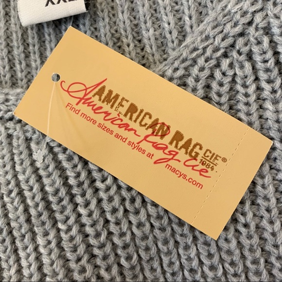 American Rag Light Gray Sweater Bell Tie Sleeves - Picture 9 of 15